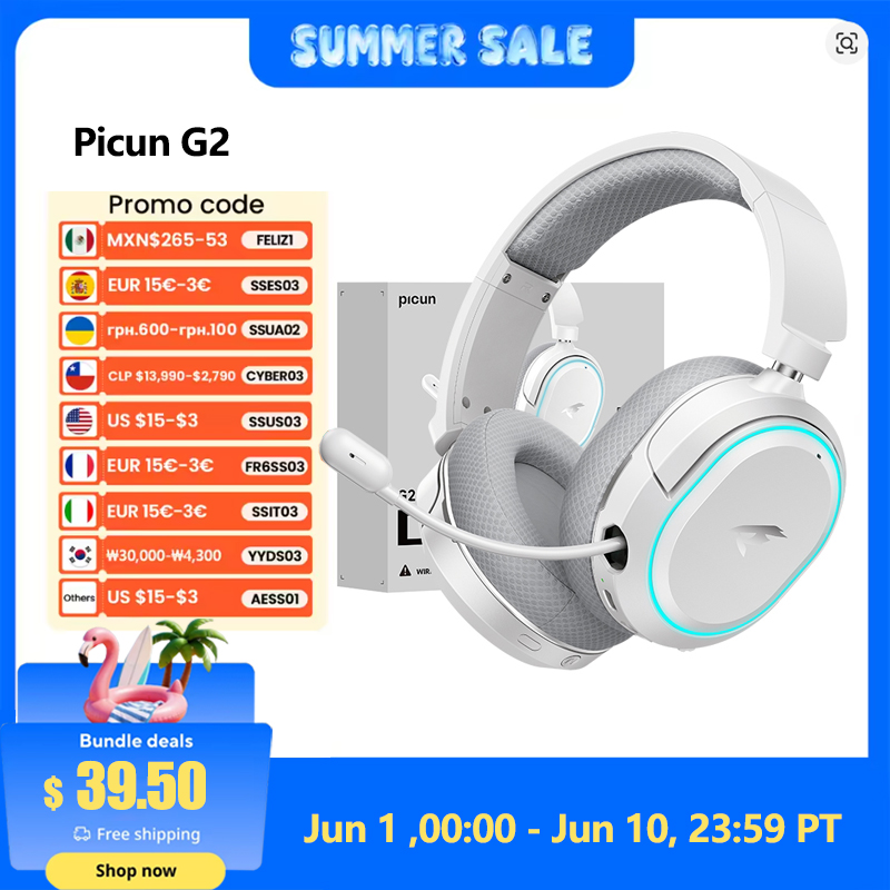 Pc Gaming Earphones - Picun G2 2.4GHz Bluetooth Wireless Gaming