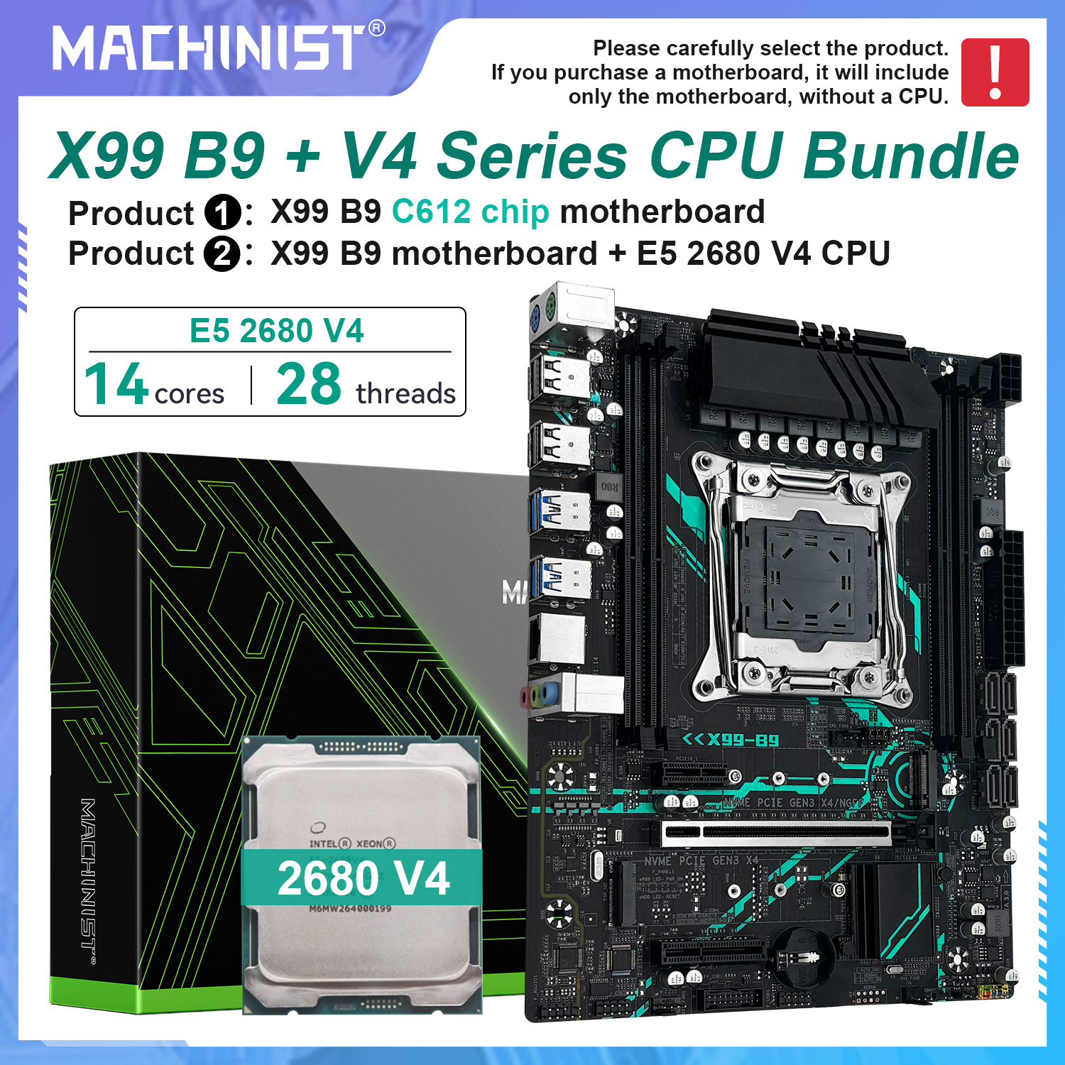 Pc Gaming Xeon - MACHINIST X99 B9 LGA2011-3 Motherboard Optional
