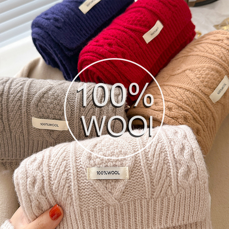 Cable Management Sleeve - Luxury 100% Wool Scarf Women Mens