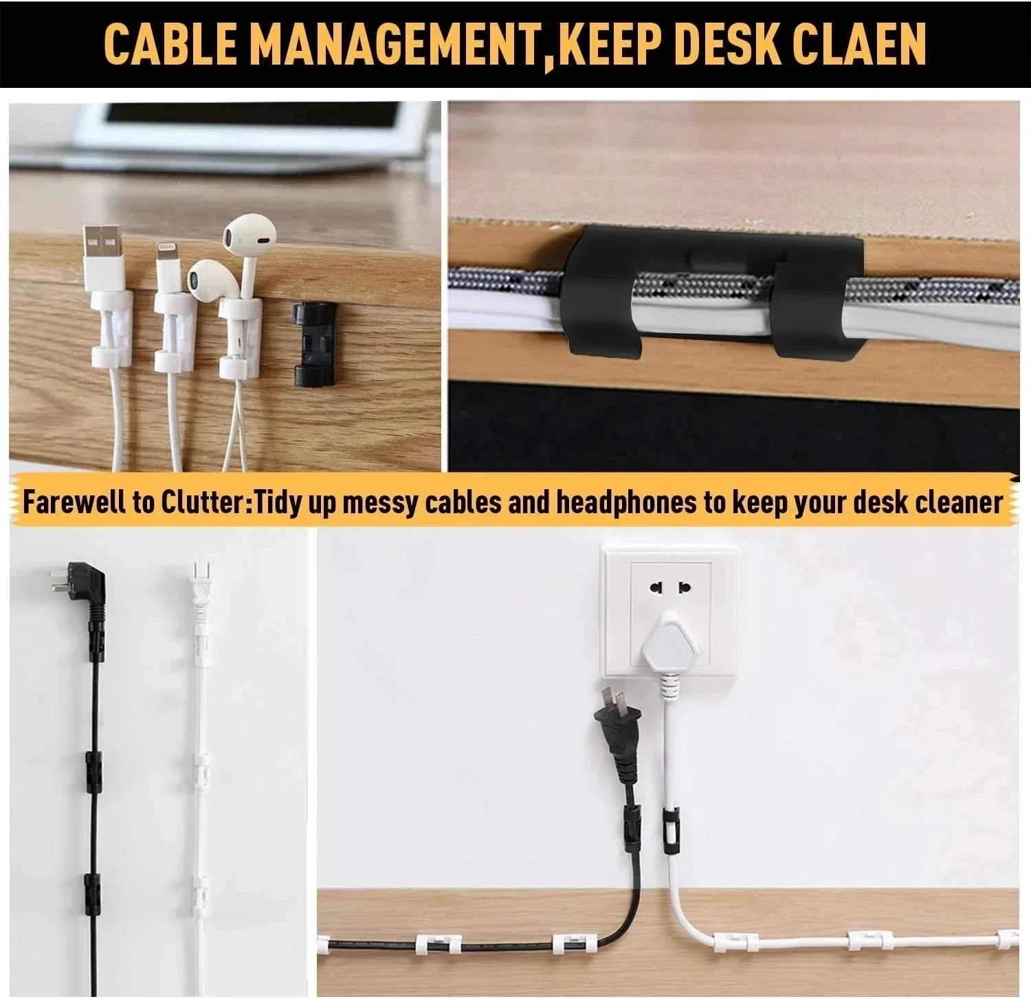 Cable Clips Organizer Drop Wir - đánh giá và giá Cable Management Sleeve