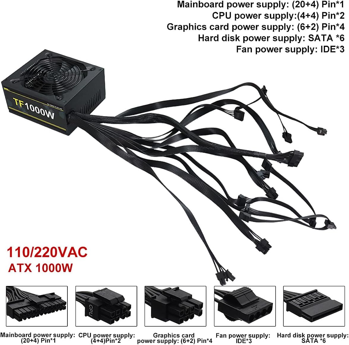 1000W 100-240V ATX Gold Power  - đánh giá và giá Pc Unit For Gaming