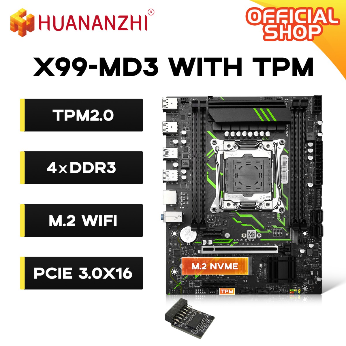 HUANANZHI X99-MD3 Motherboard  - đánh giá và giá Pc Gaming Xeon