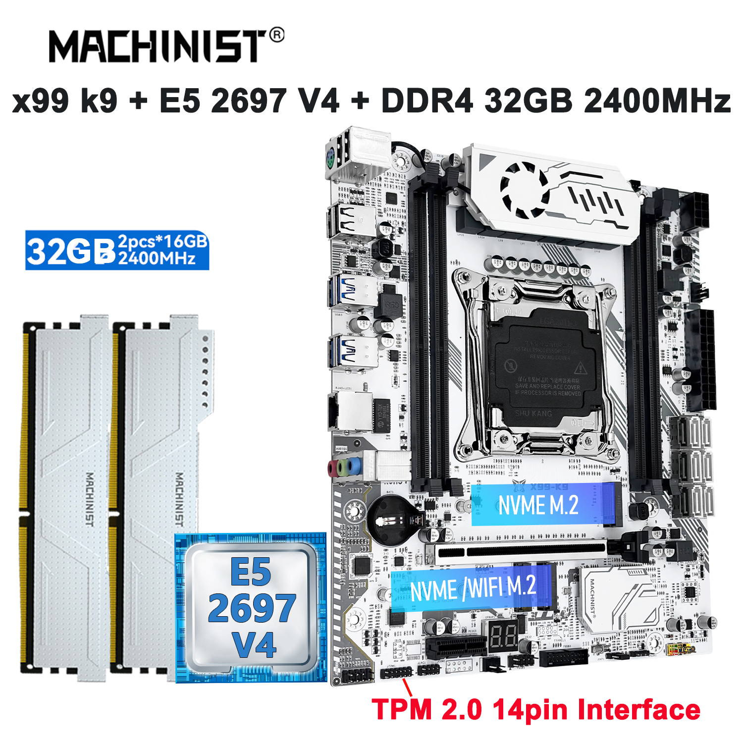 MACHINIST K9 TPM X99 Kit Mothe - đánh giá và giá Pc Gaming Xeon