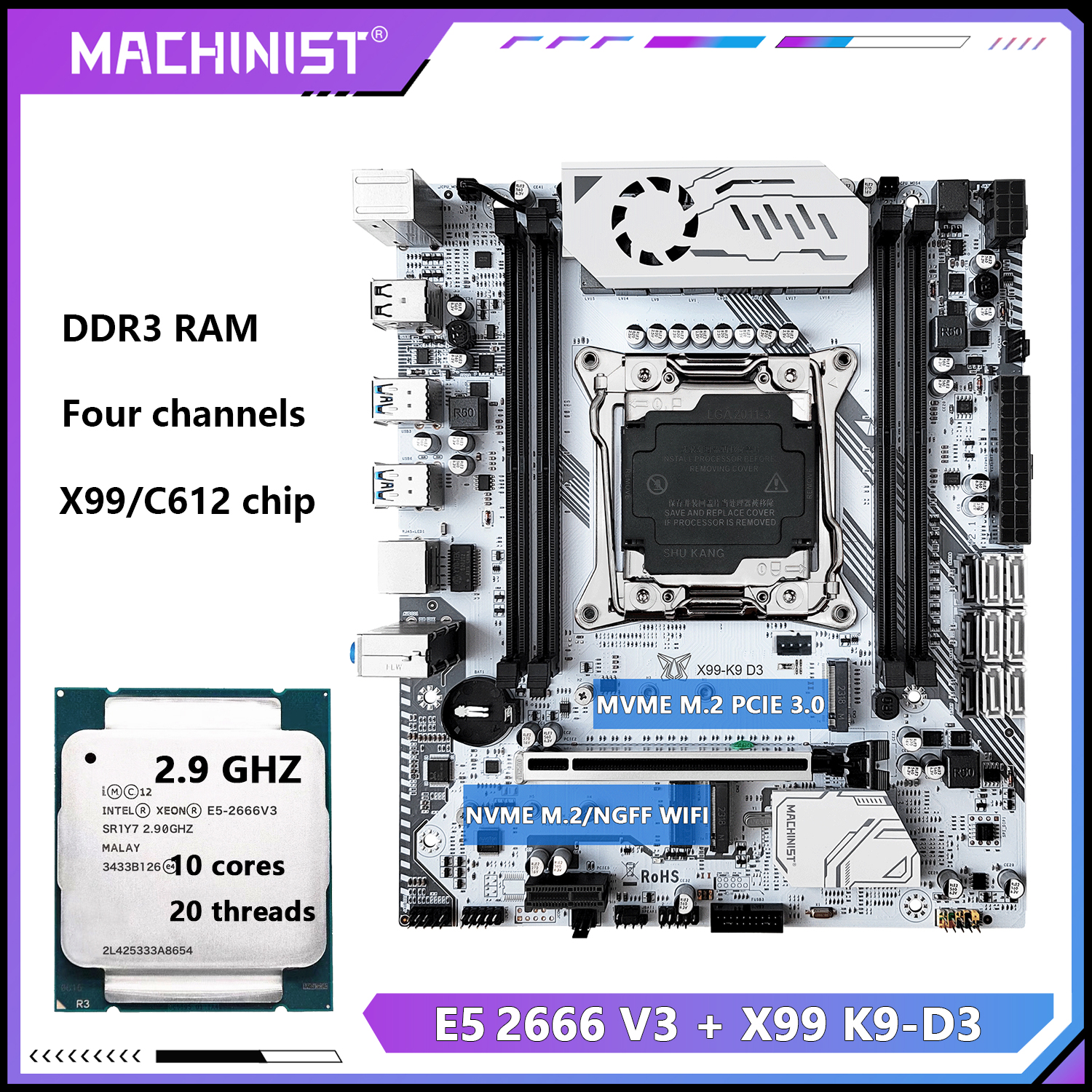 MACHINIST X99 K9-D3 Motherboar - đánh giá và giá Pc Gaming Xeon