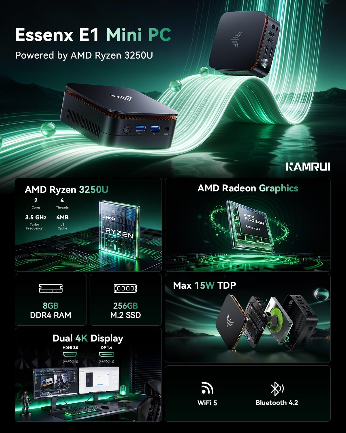 KAMRUI Mini PC AMD Ryzen 3 325 - đánh giá và giá Pc Gaming Ryzen
