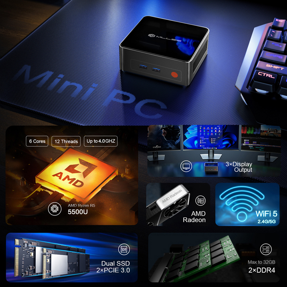 MLLSE G1 Mini PC AMD Ryzen5 55 - đánh giá và giá Pc Gaming Ryzen