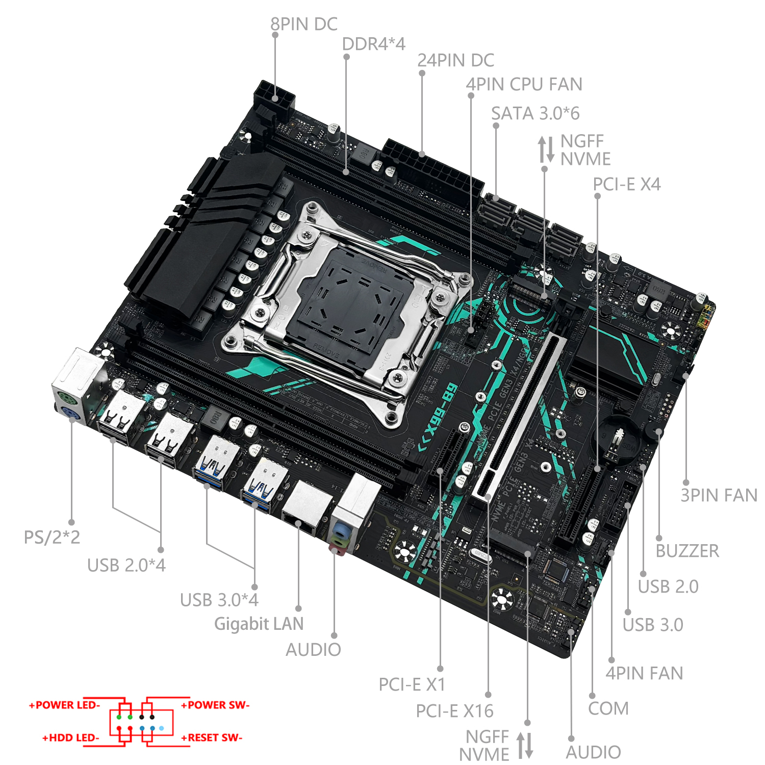 MACHINIST X99 B9 LGA2011-3 Mot - đánh giá và giá Pc Gaming Xeon