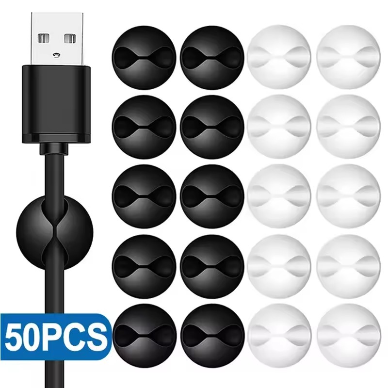 5/50Pcs Desktop Wall Cable Cli - đánh giá và giá Cable Management Sleeve