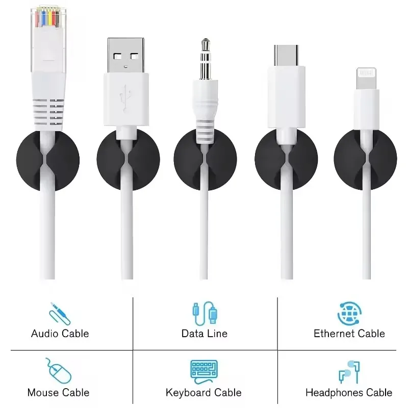 5/50Pcs Desktop Wall Cable Cli - đánh giá và giá Cable Management Sleeve