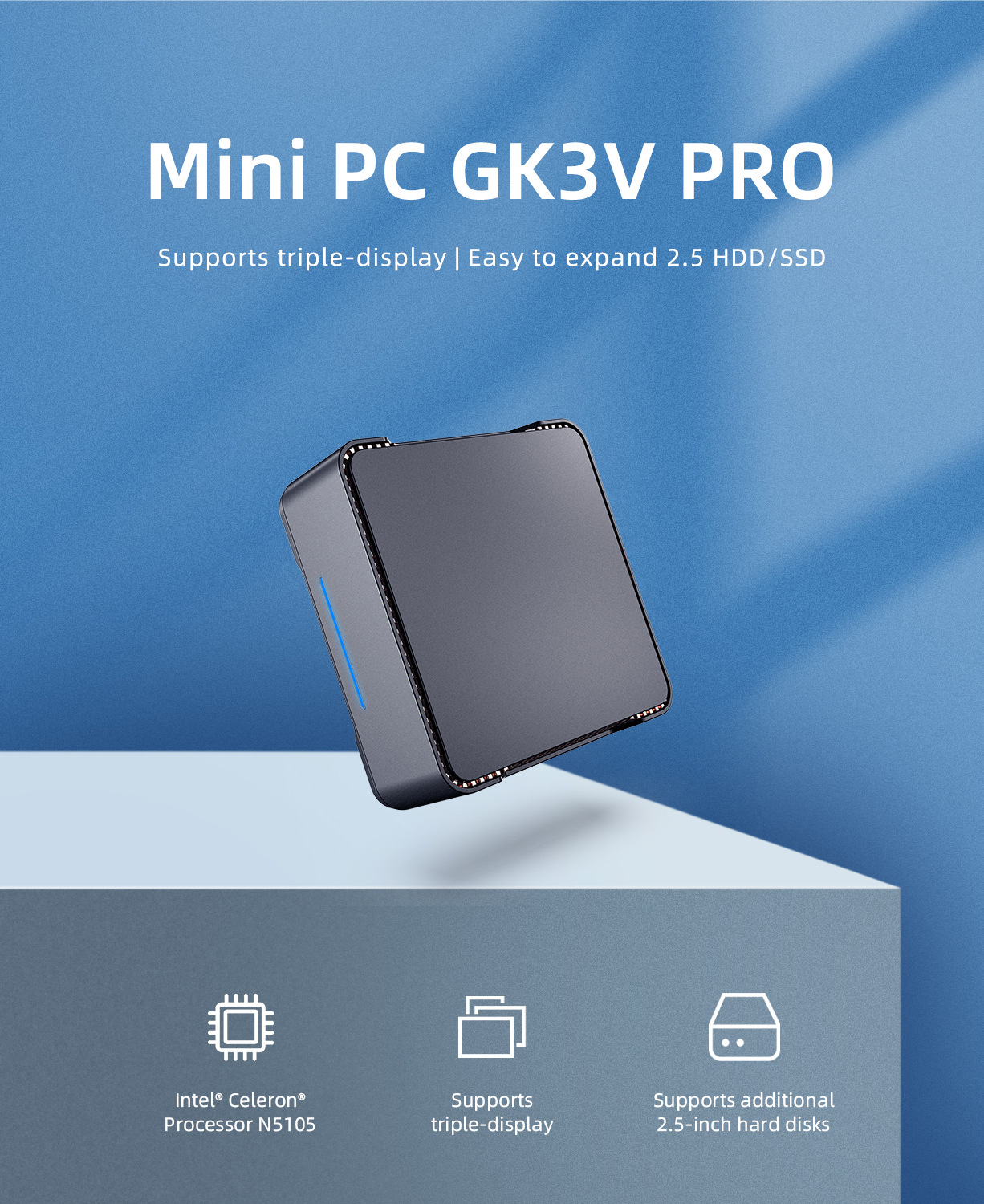 GK3V Pro mini pc Intel N5105 R - đánh giá và giá Pc Gaming Desktop