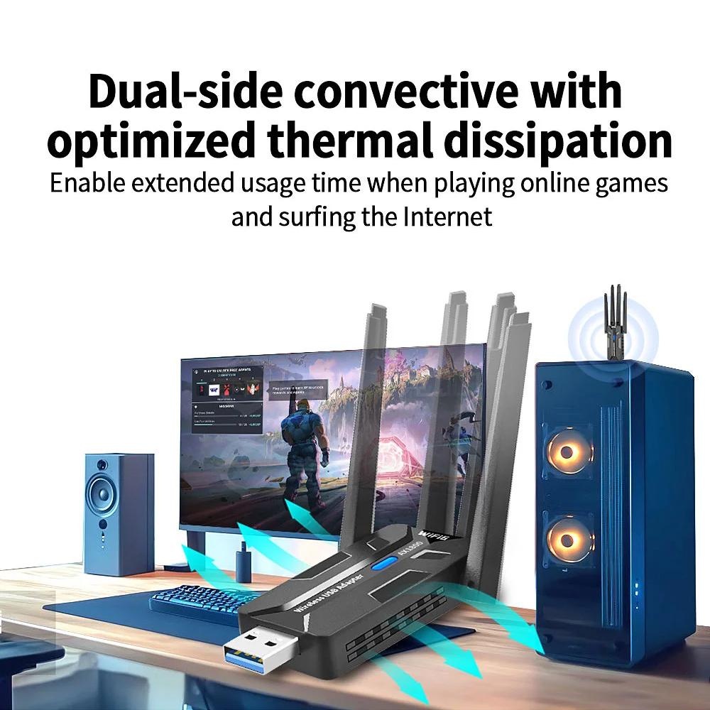 WiFi 6 USB Adapter 1800Mbps Du - đánh giá và giá Pc Gaming Desktop