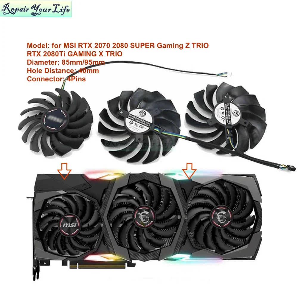 PC VGA Cooling Fan for MSI RTX - đánh giá và giá Pc Gaming Graphics Card